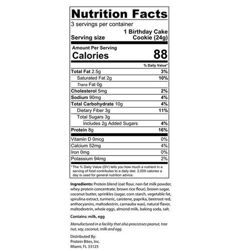 My Protein Bites Cookie Label