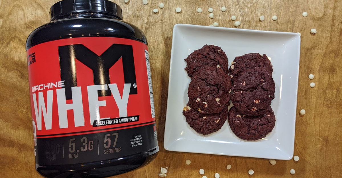 Inside Out Red Velvet Stuffed Protein Cookies