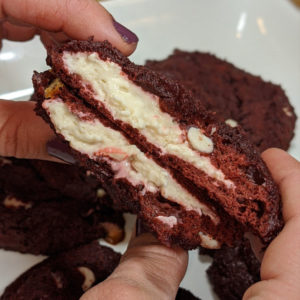 Inside Out Red Velvet Protein Cookies