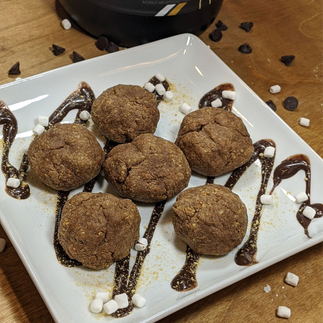 S'Mores Stuffed Protein Cookie Balls