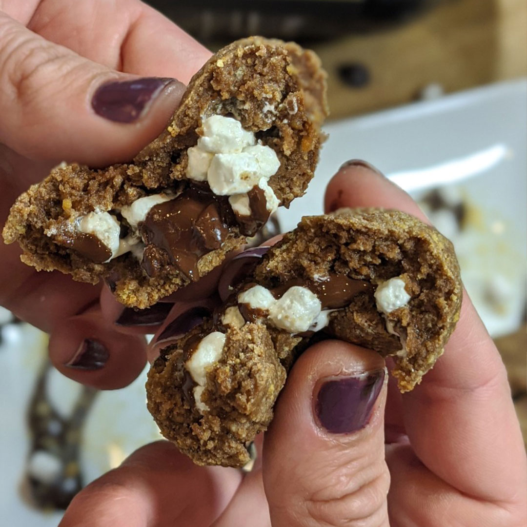 S'more Stuffed Protein Cookie Balls