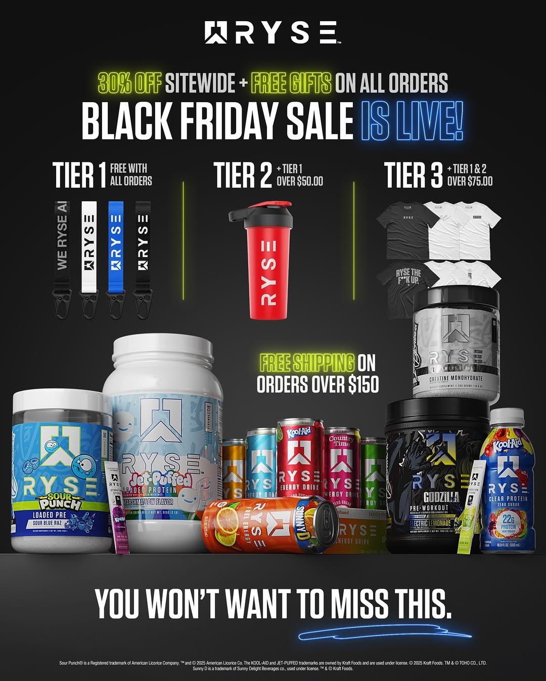 RYSE Supplements Black Friday Cyber Monday